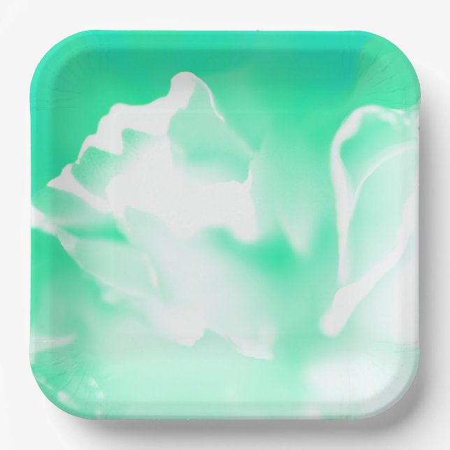 Assiettes En Carton Plaque de papier à impression couleur verte (Recto)