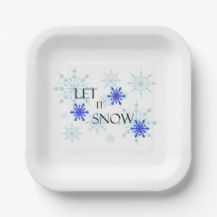 Assiettes En Carton Plaque de papier à pâte à papier "Let it Snow"