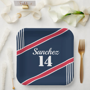 Assiettes En Carton Plaque de papier à thème Marine et Red Sports