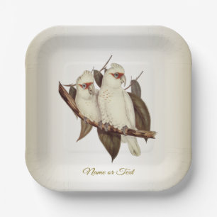 Assiettes En Carton Plaque de papier aux oiseaux blancs