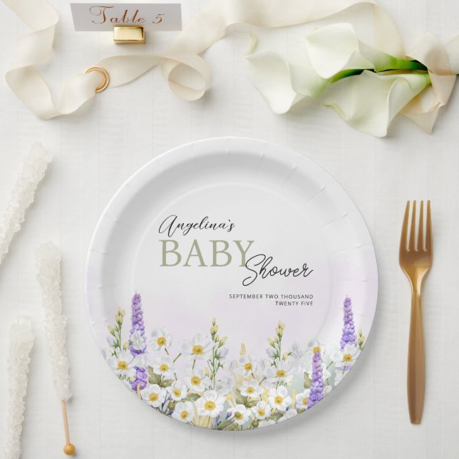Assiettes En Carton Plaque de papier baby shower (Mariage)