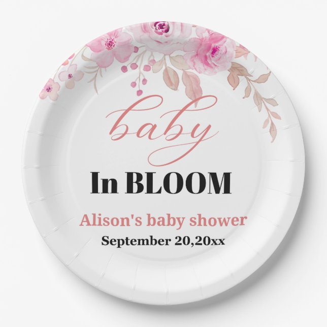 Assiettes En Carton plaque de papier baby shower (Devant)
