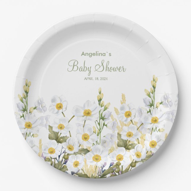 Assiettes En Carton Plaque de papier baby shower (Devant)