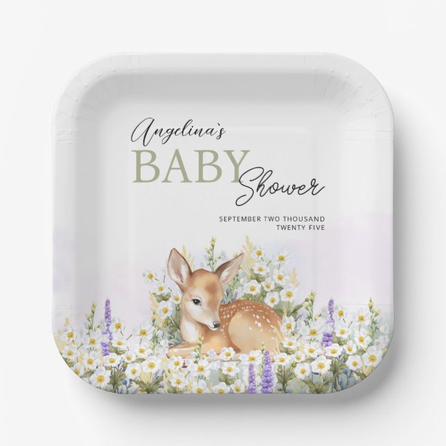 Assiettes En Carton Plaque de papier baby shower (Recto)
