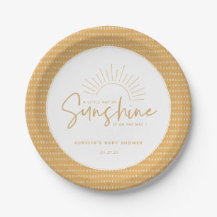Assiettes En Carton Plaque de papier Baby shower Boho Sunshine