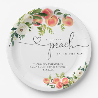 Assiettes En Carton Plaque de papier Baby shower de petite pêche