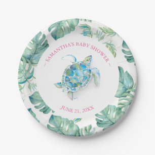 Assiettes En Carton Plaque de papier Baby shower de tortue de mer trop
