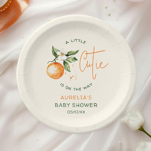 Assiettes En Carton Plaque de papier Baby shower en Citrus Little Cuti