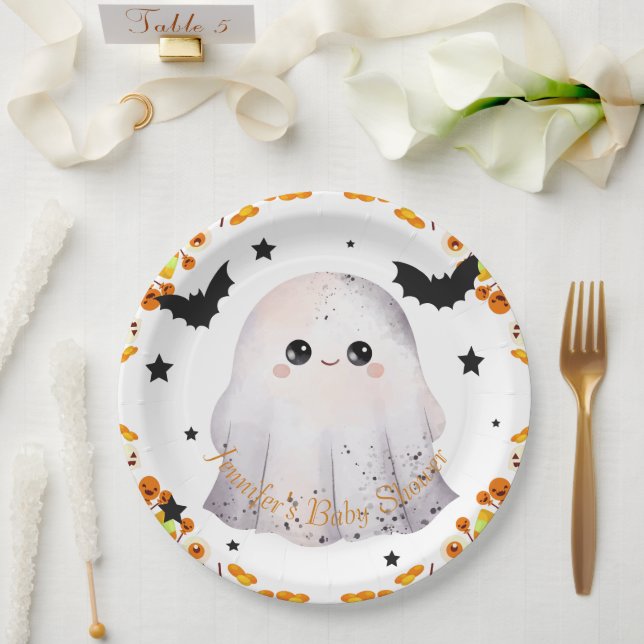 Assiettes En Carton Plaque de papier Baby shower Halloween personnalis (Mariage)