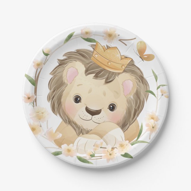 Assiettes En Carton Plaque de papier Baby shower Lion king (Devant)
