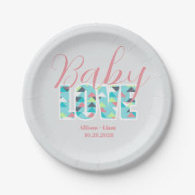 Plaque de papier Baby shower moderne