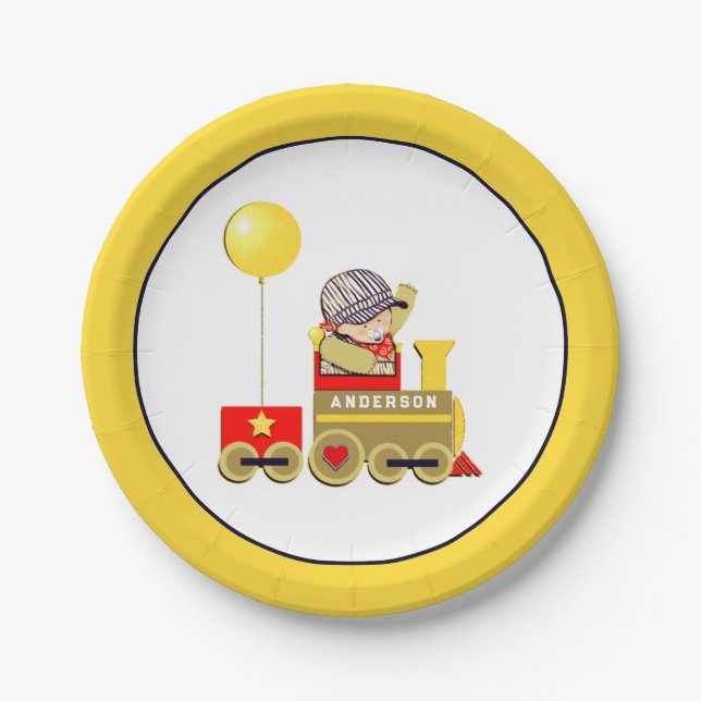 Assiettes En Carton Plaque de papier Baby shower personnalisée (Devant)