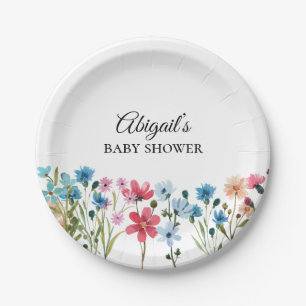 Assiettes En Carton Plaque de papier Baby shower pour petits Fleurs sa