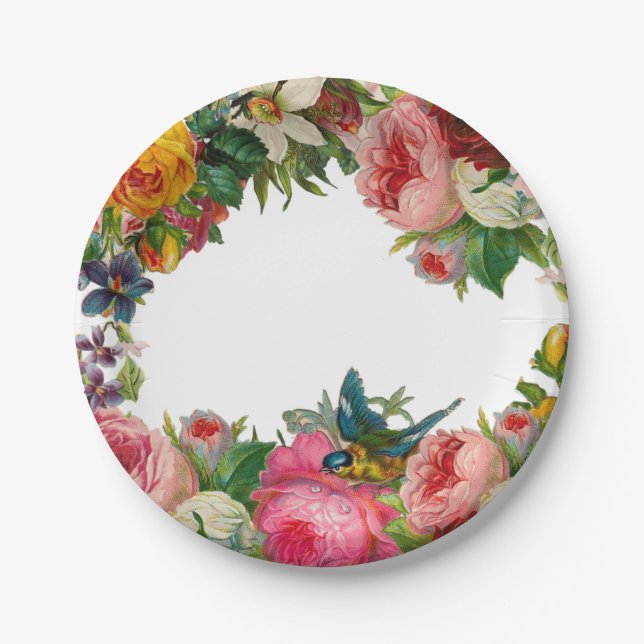 Assiettes En Carton Plaque de papier bouquet de printemps (Devant)