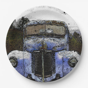 Assiettes En Carton Plaque de papier Camion Vintage