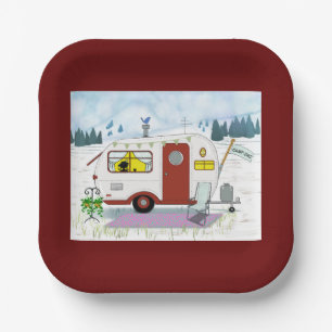 Assiettes En Carton Plaque de papier Camp Chic