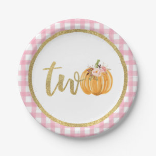 Assiettes En Carton Plaque de papier Citrouille 2e anniversaire - Plat