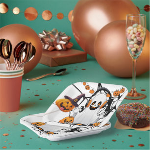 Assiettes En Carton Plaque de papier Citrouille Party d'Halloween