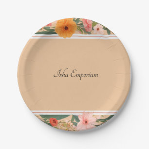 Assiettes En Carton Plaque de papier classique à motif floral