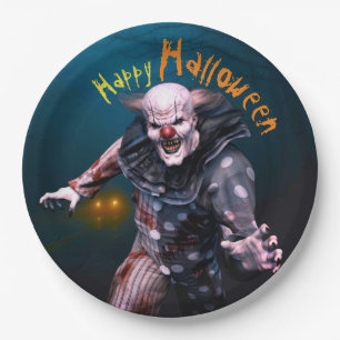 Assiettes En Carton Plaque de papier clown déplaisant Halloween 3D