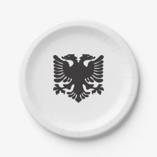 Assiettes En Carton Plaque de papier d'aigle albanais noir et blanc