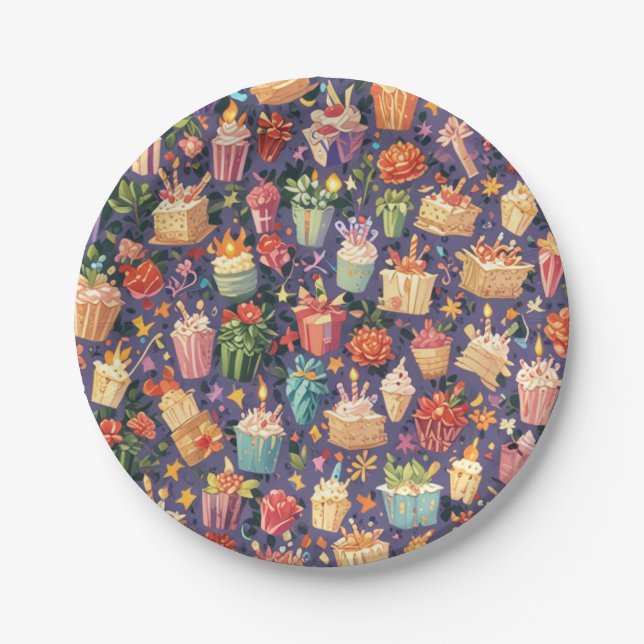 Assiettes En Carton plaque de papier d'anniversaire (Devant)