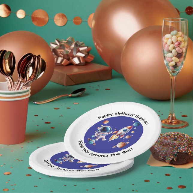 Assiettes En Carton Plaque de papier d'anniversaire sur le thème de l' (Multi)