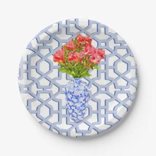 Assiettes En Carton Plaque de papier d'aquarelle Floral Trellis