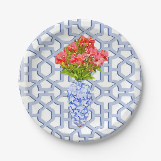 Assiettes En Carton Plaque de papier d'aquarelle Floral Trellis