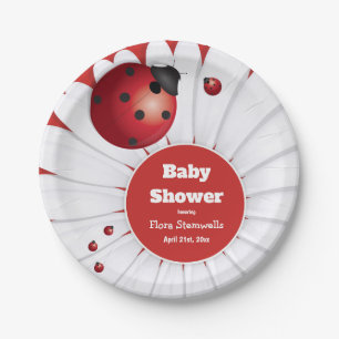 Assiettes En Carton Plaque de papier de Baby shower noir blanc rouge L