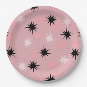 Assiettes En Carton Plaque de papier de démarrage rose atomique