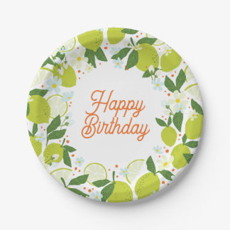 Assiettes En Carton Plaque de papier de jardin Citrus - Message modifi