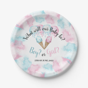 Assiettes En Carton Plaque de papier de la crème glacée pour la révéla