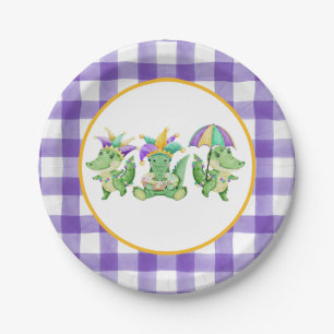 Assiettes En Carton Plaque de papier de la partie Mardi Gras Gator
