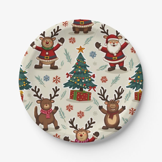 Assiettes En Carton Plaque de papier de Noël (Devant)