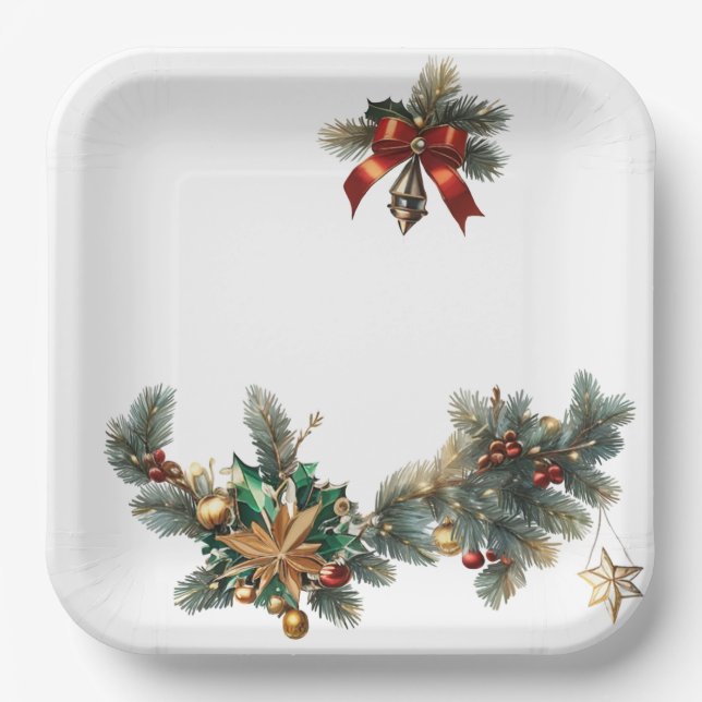 Assiettes En Carton Plaque de papier de Noël (Recto)