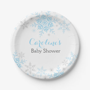 Assiettes En Carton Plaque de papier de petit Baby shower de flocons d