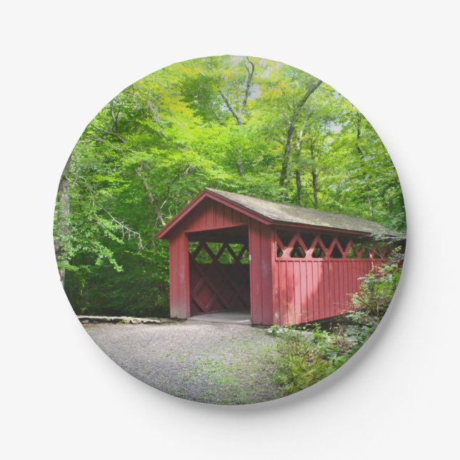 Assiettes En Carton Plaque de papier de pont couvert (Devant)