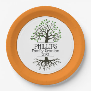 Assiettes En Carton Plaque de papier de réunion orange et Brown