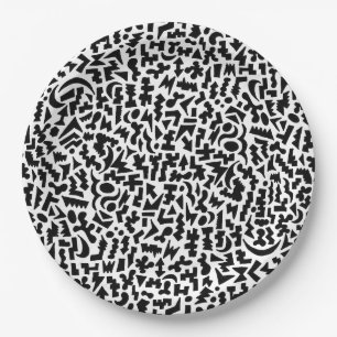 Assiettes En Carton Plaque de papier Doodles