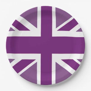 Assiettes En Carton Plaque de papier drapeau britannique violet Union 