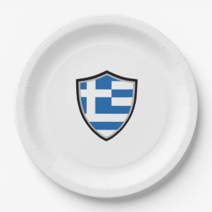 Assiettes En Carton Plaque de papier drapeau de la Grèce