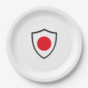 Assiettes En Carton Plaque de papier drapeau du bouclier japonais