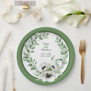 Assiettes En Carton Plaque de papier du 20e anniversaire du Mariage à 