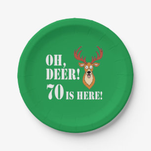 Assiettes En Carton Plaque de papier du 70e anniversaire Oh Deer