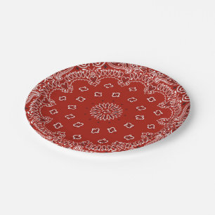 Assiettes En Carton Plaque de papier du parti motif Red Western Bandan