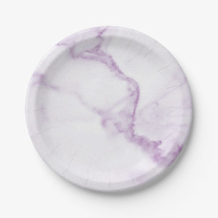 Assiettes En Carton Plaque de papier en marbre violet