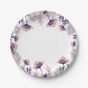 Assiettes En Carton Plaque de papier festif avec un motif floral délic