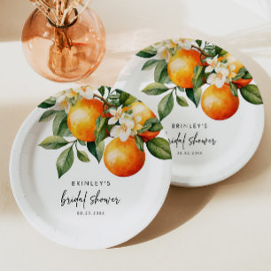 Assiettes En Carton Plaque de papier Fête des mariées Citrus Orange Cl