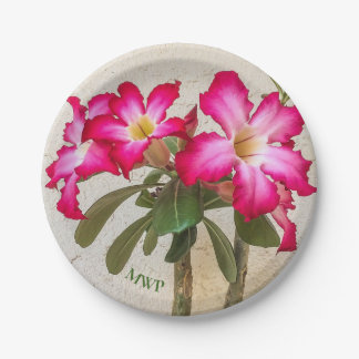 Assiettes En Carton Plaque de papier Fleurs Roses du désert